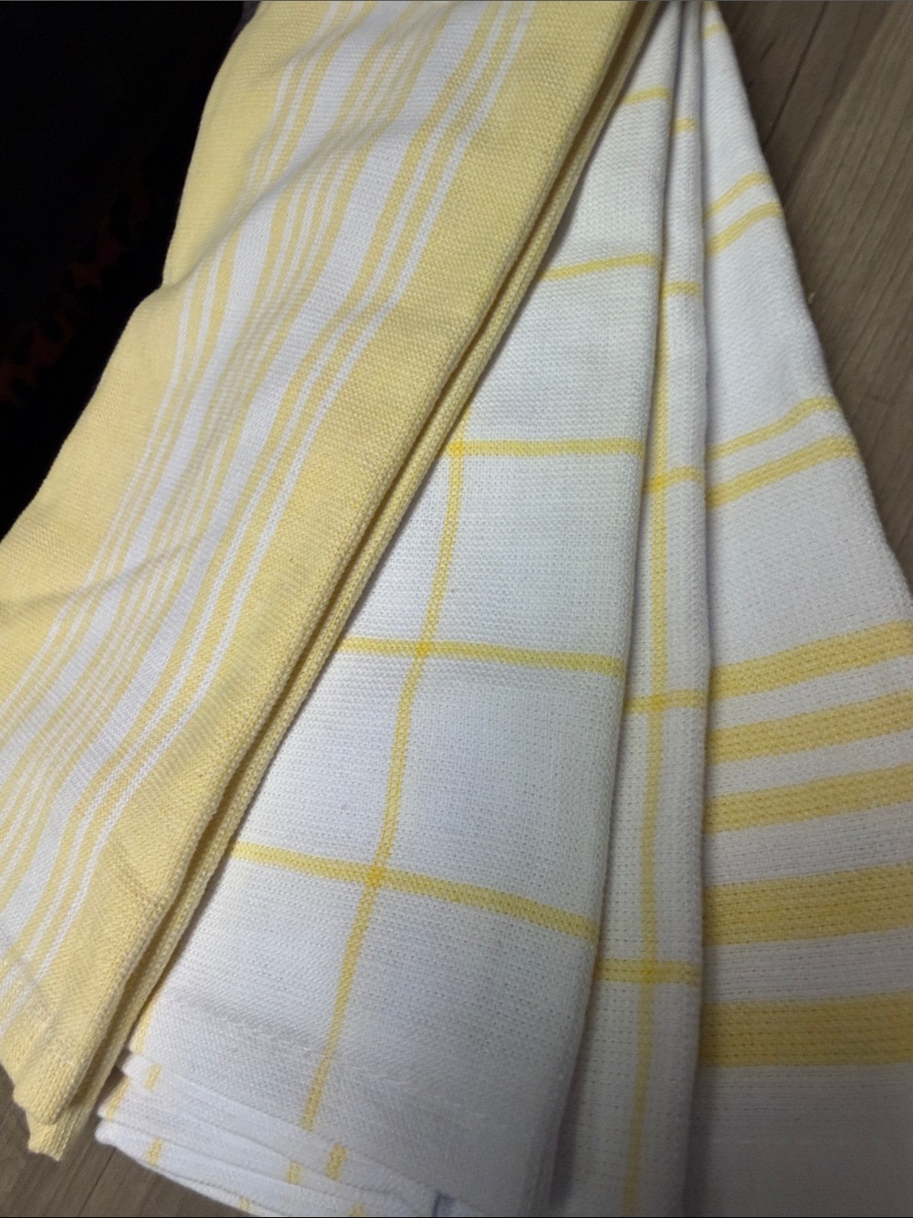 at Home Yellow and White Kitchen Dish Towels - Pack of 3
